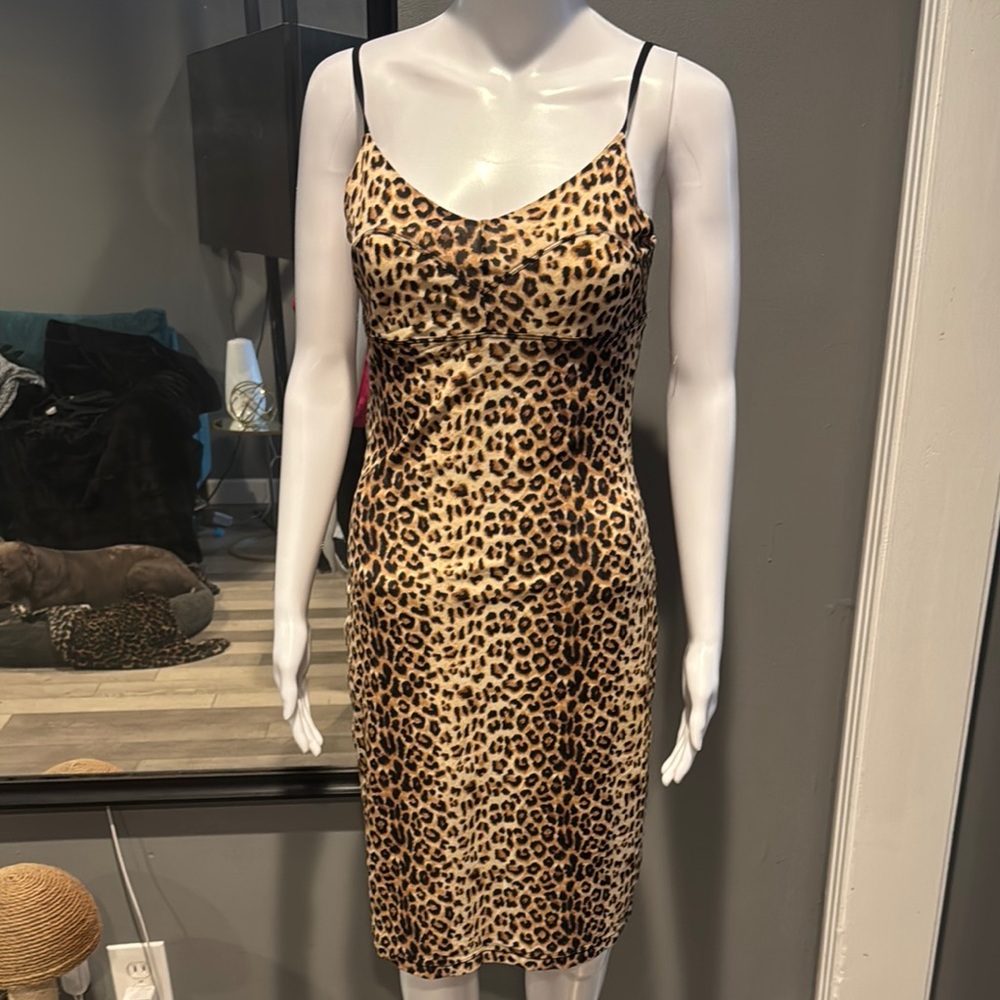 Leopard Print Slip Dress